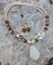 Elegant Mother of Pearl, Agate Necklace with Fossilized Coral Pendant, Natural Stone, Necklace and Earring Set product 1